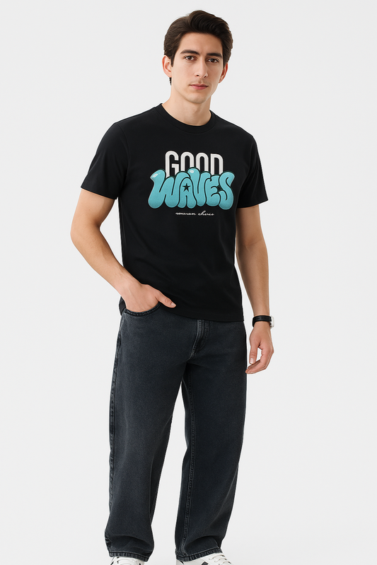 Good Waves Graphic Black T-Shirt