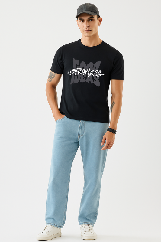 Marble Graphic T-Shirt – Abstract Leaf Print