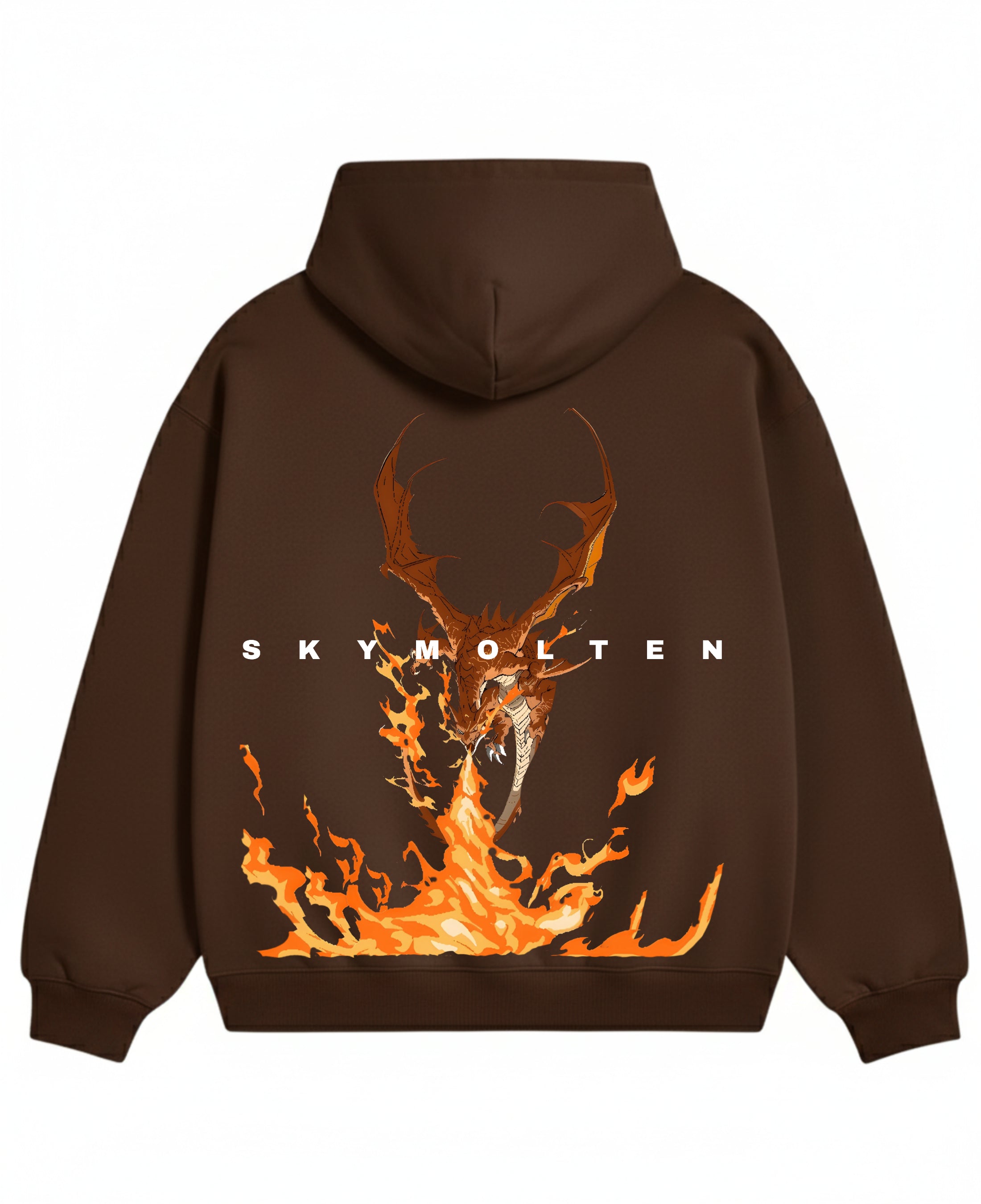 Mocha Brown Oversized Hoodie Back Design