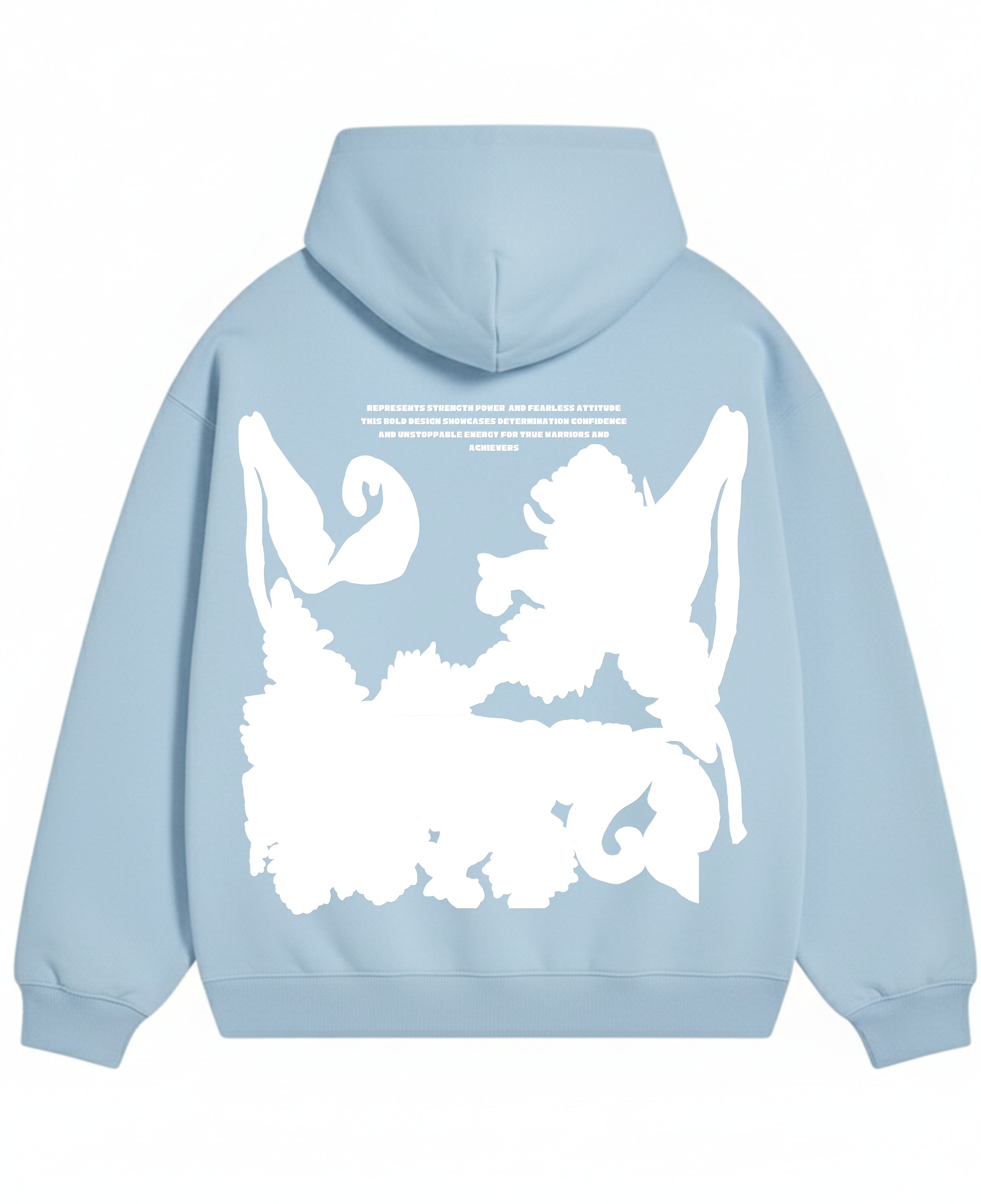 Sky Blue Oversized Hoodie Back Design