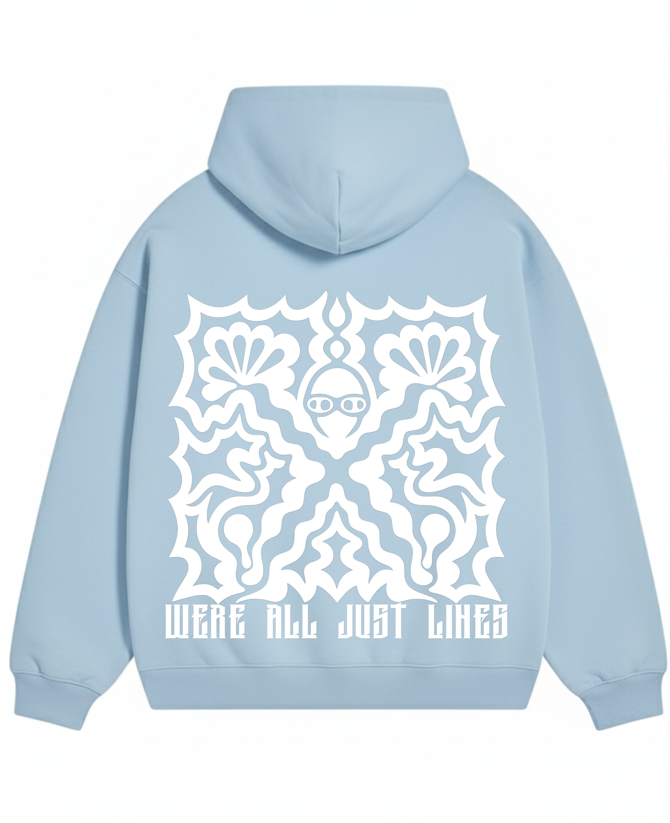 Sky Blue Oversized Hoodie Back Design